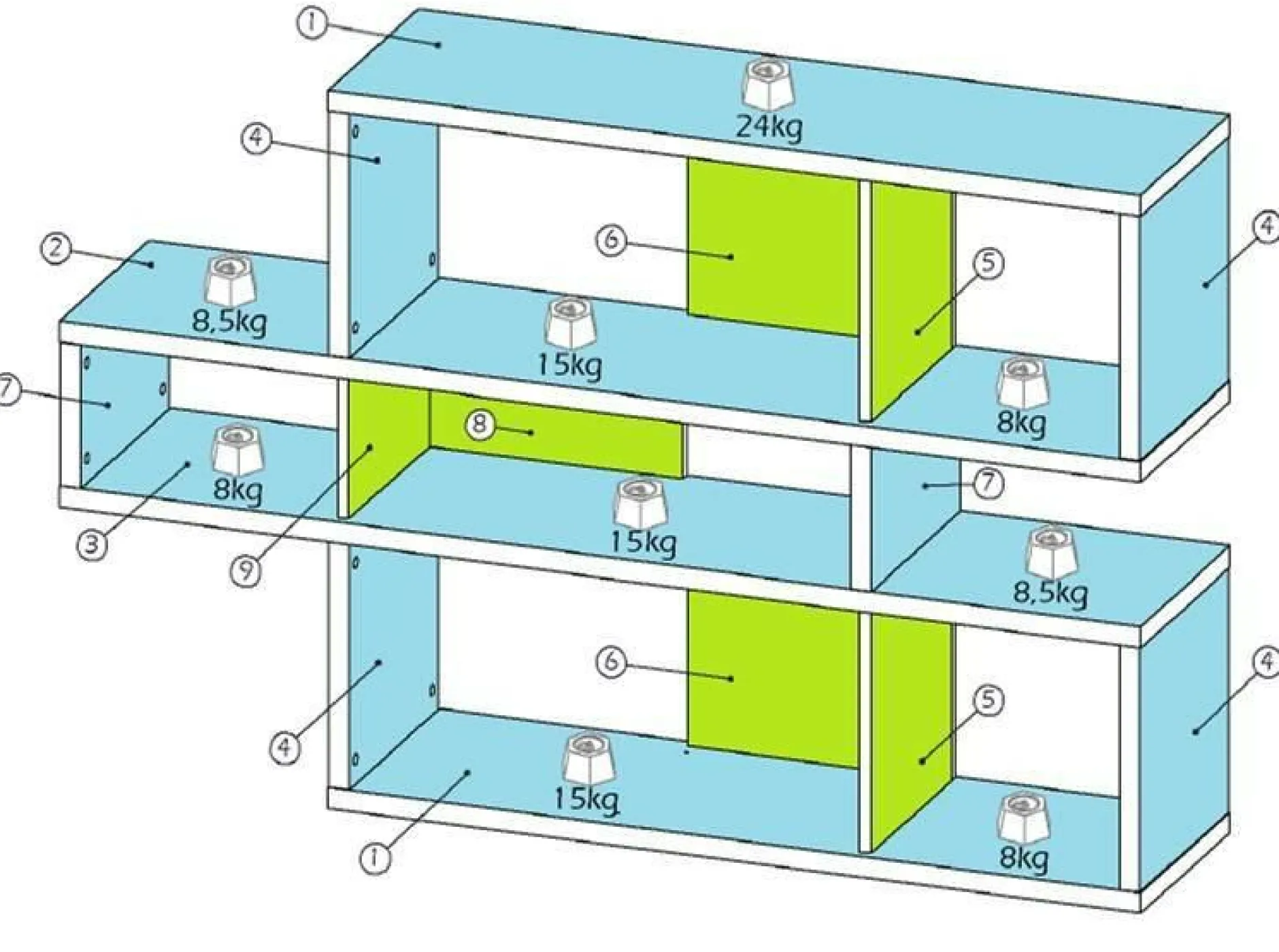 Bibliothèques>Camif Bibliothèque Tess - Noyer/Noyer