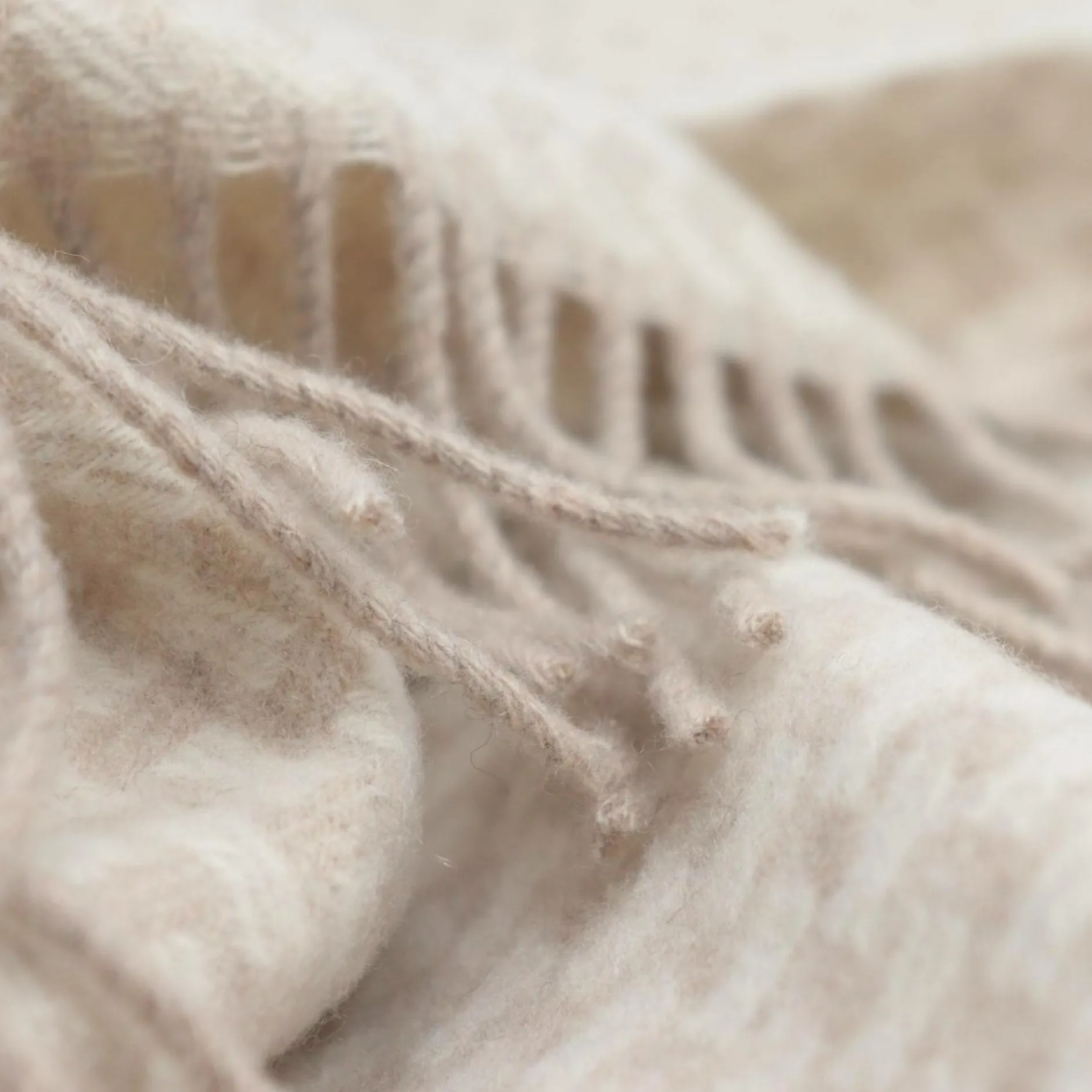 Plaids|Plaids>Camif BIEDERLACK Plaid cachemire et laine Barbara - Beige