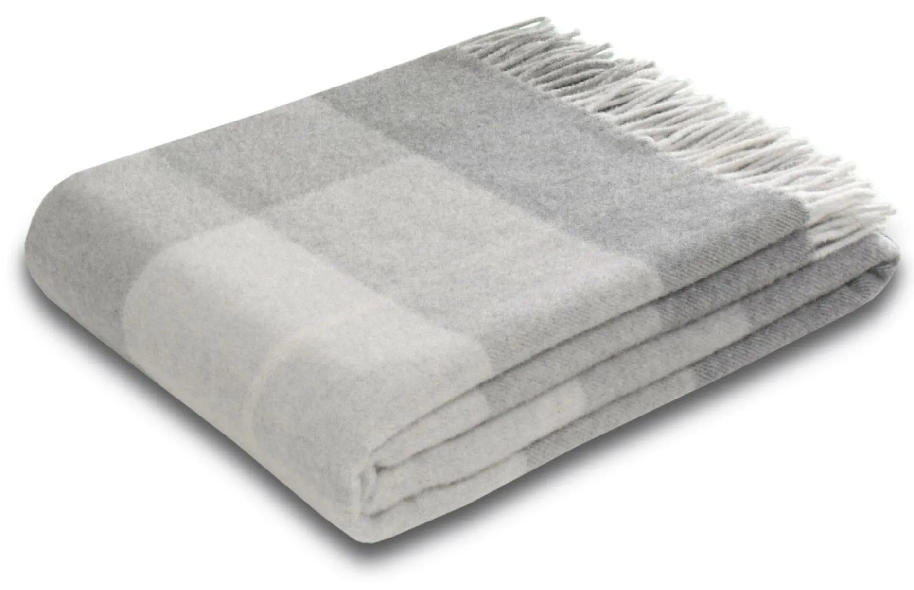 Plaids|Plaids>Camif BIEDERLACK Plaid laine Bertie - - 130 x 170 cm Gris