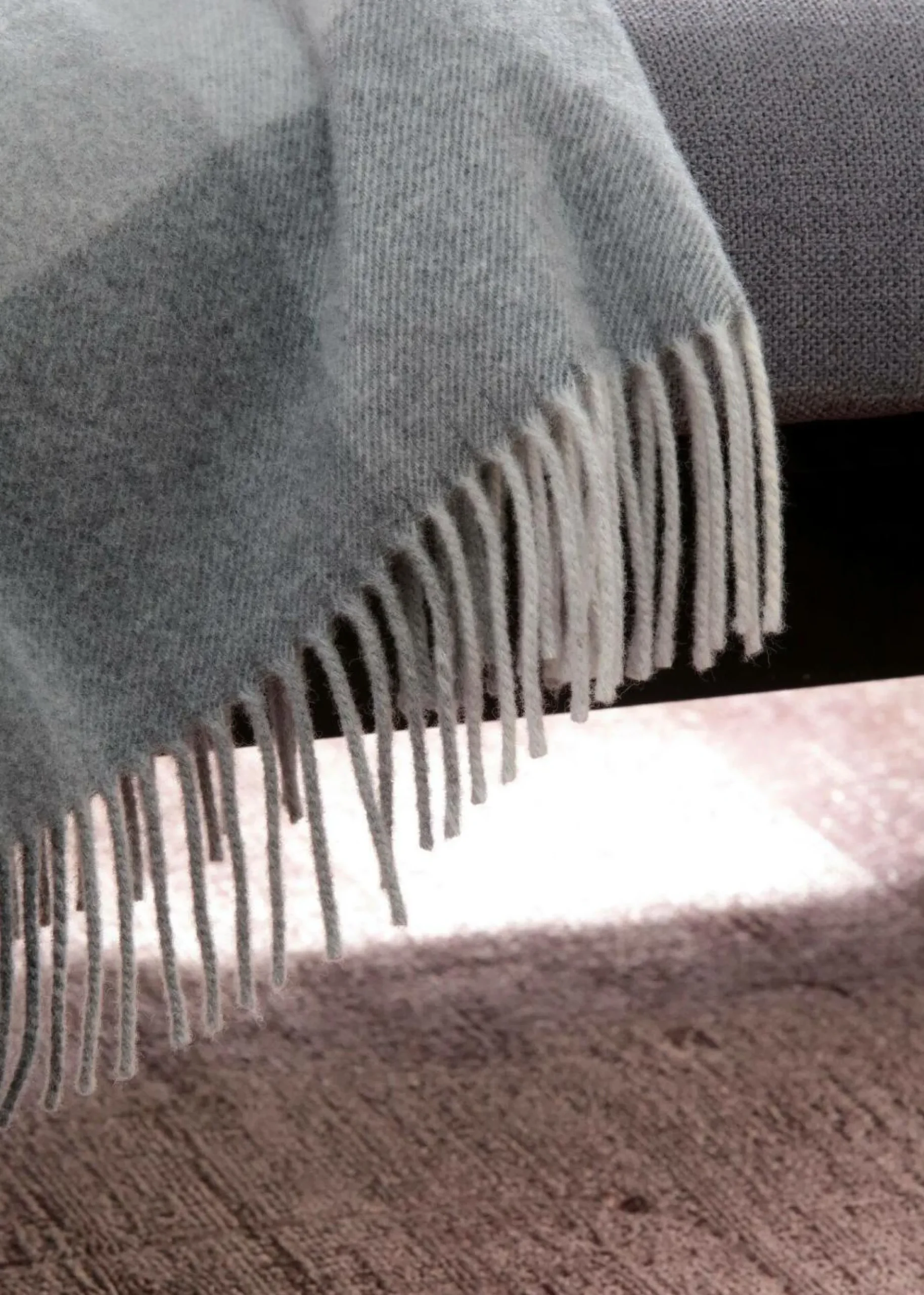 Plaids|Plaids>Camif BIEDERLACK Plaid laine Bertie - - 130 x 170 cm Gris