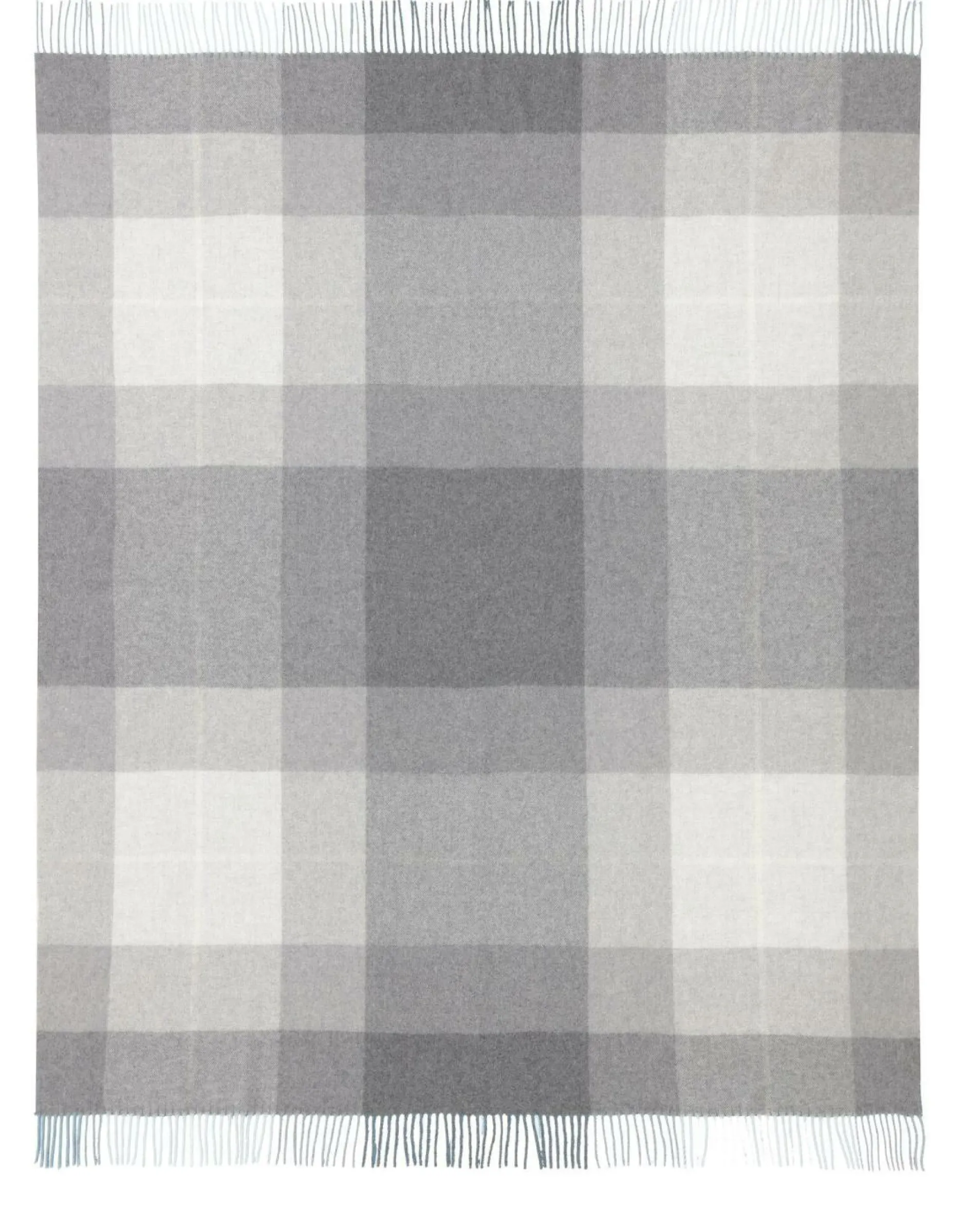 Plaids|Plaids>Camif BIEDERLACK Plaid laine Bertie - - 130 x 170 cm Gris