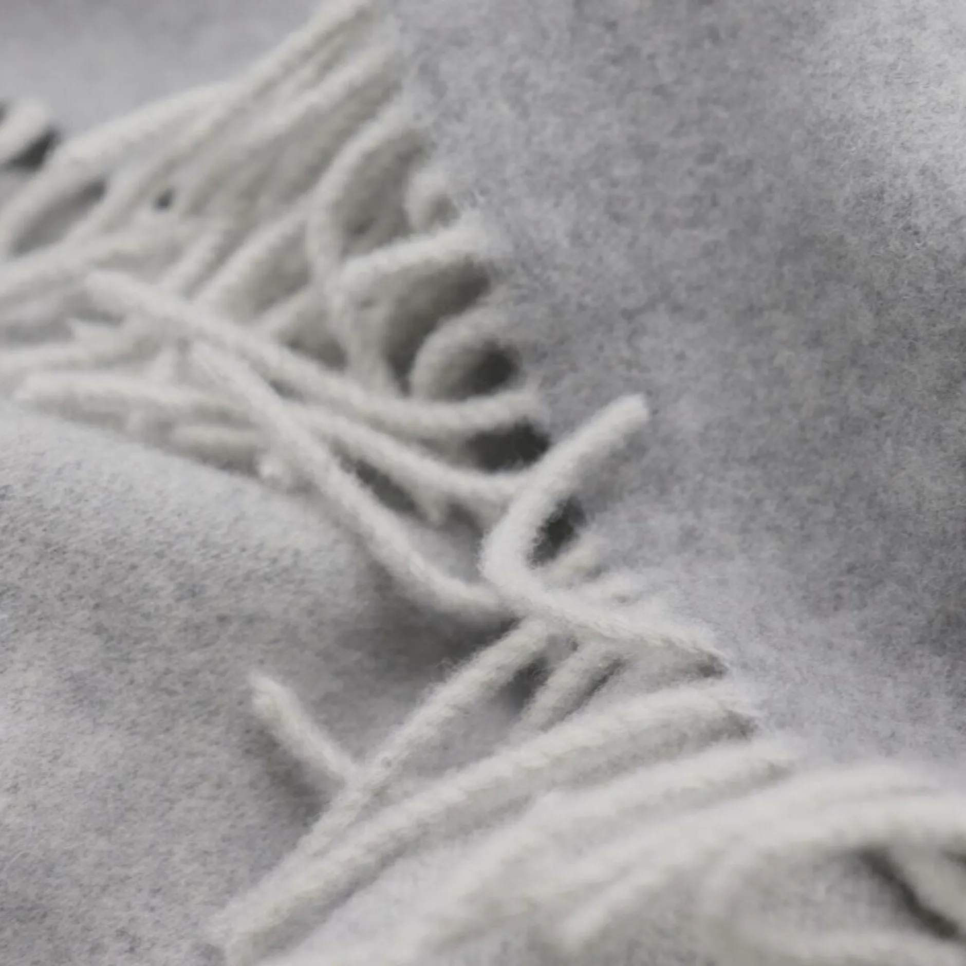 Plaids|Plaids>Camif BIEDERLACK Plaid laine et cachemire Clarence - - 130 x 170 cm Gris/Perle