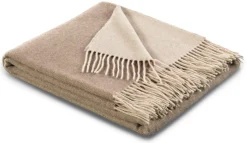 Plaids|Plaids>Camif BIEDERLACK Plaid laine et cachemire Clarence - - 130 x 170 cm Nature/Sable