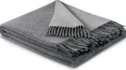 Plaids|Plaids>Camif BIEDERLACK Plaid laine et cachemire Clarence - - 130 x 170 cm Gris/Argent