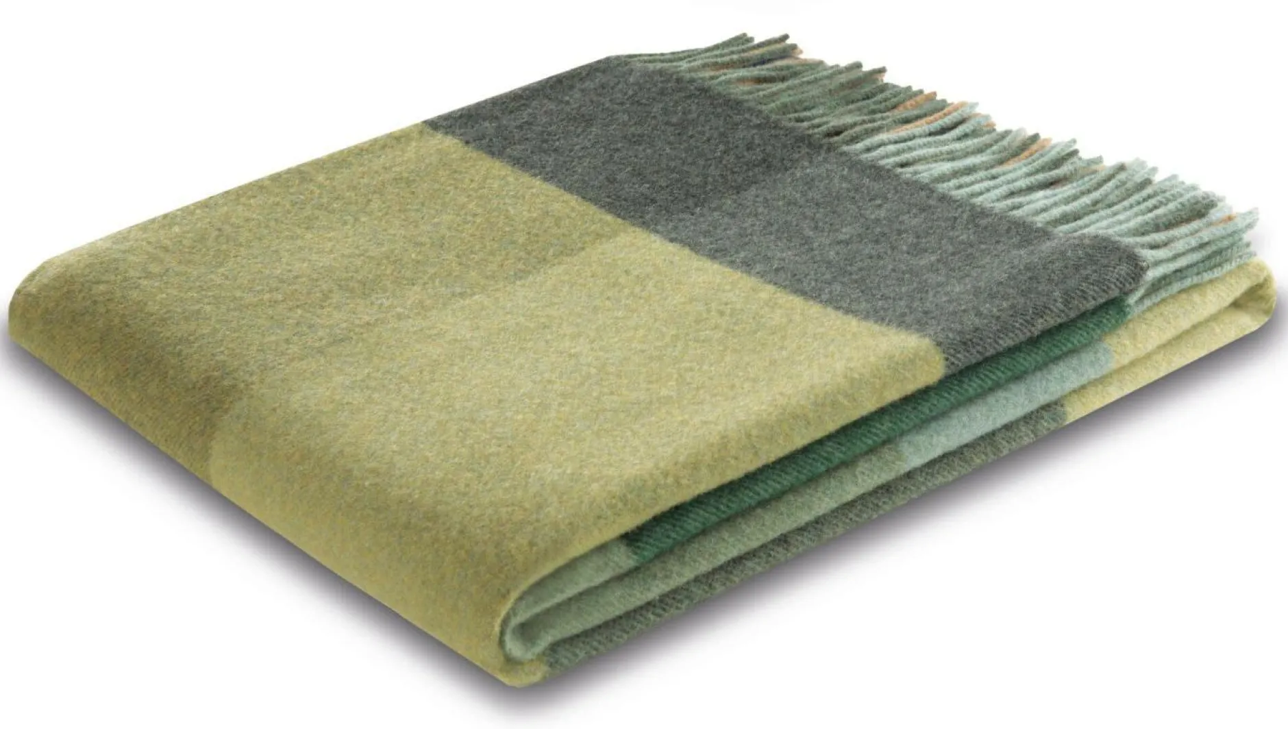 Plaids|Plaids>Camif BIEDERLACK Plaid laine et cachemire à carreaux Clarence - - 130 x 170 cm Vert