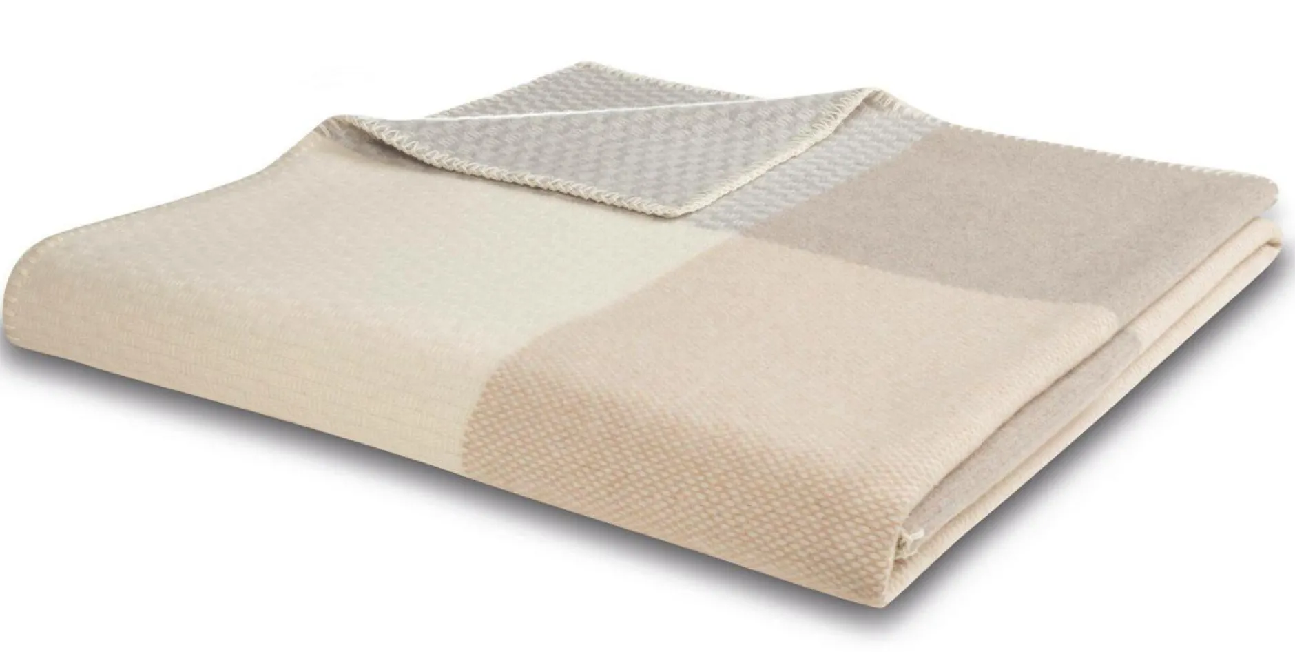 Plaids|Plaids>Camif BIEDERLACK Plaid laine mérinos Béryl - - 150 x 200 cm Ecru