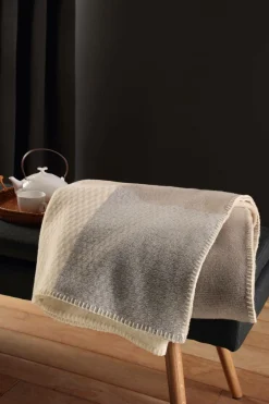 Plaids|Plaids>Camif BIEDERLACK Plaid laine mérinos Béryl - - 150 x 200 cm Ecru