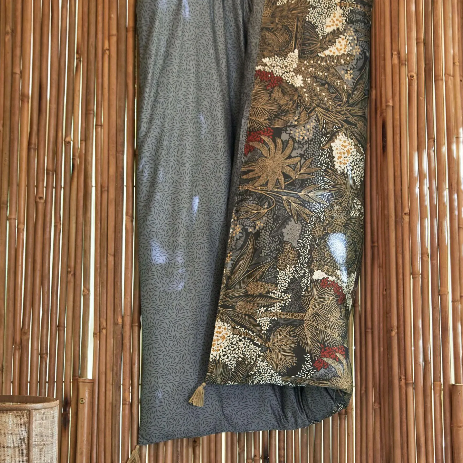 Couvre-Lits>Camif BLANC DES VOSGES Courtepointe satin de coton Jardins de Babylone