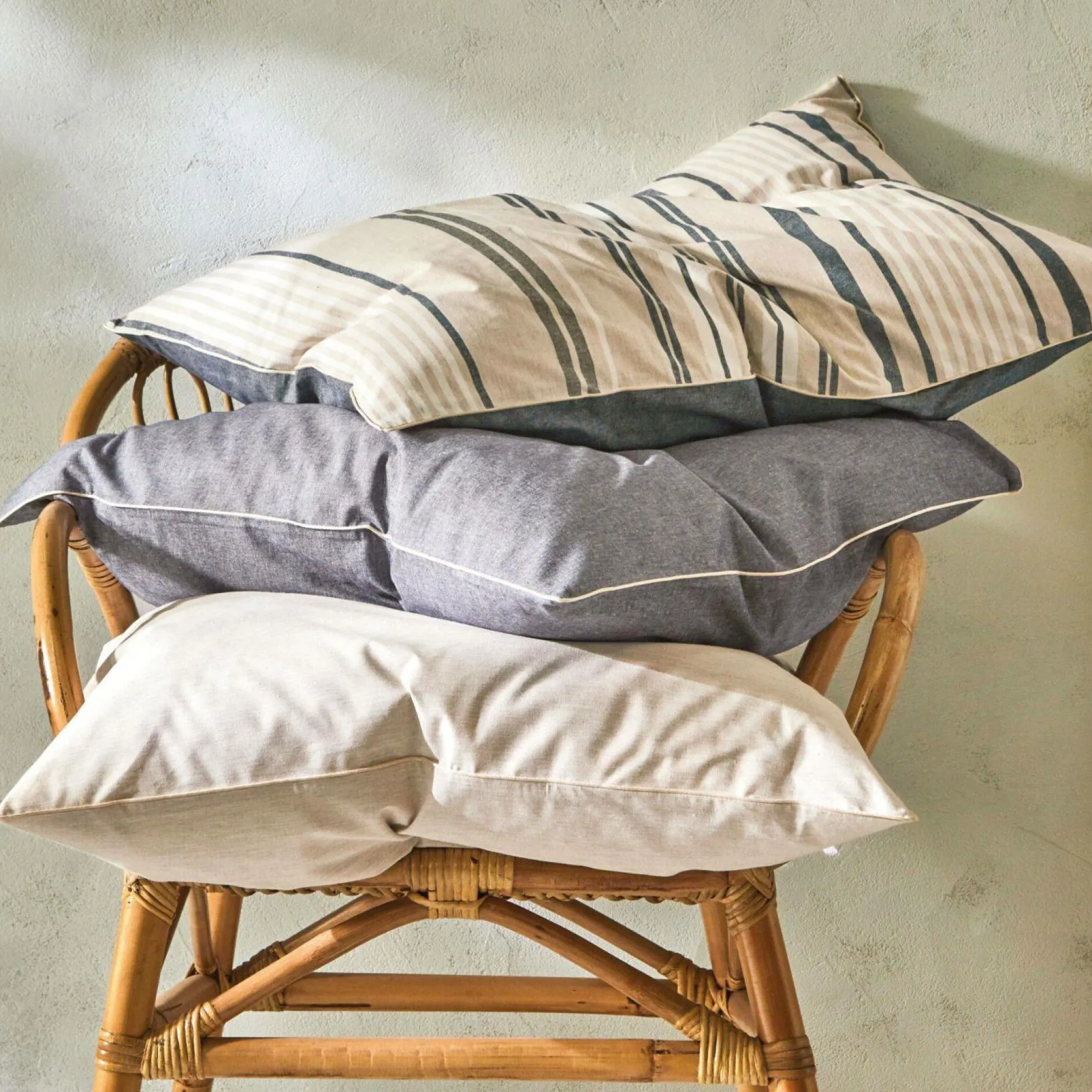 Draps>Camif BLANC DES VOSGES Drap coton bio et recyclé Horizon - - 180 x 290 cm Indigo