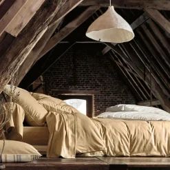 Draps>Camif BLANC DES VOSGES Drap coton bio et recylé Ressources - - 180 x 290 cm Ocre