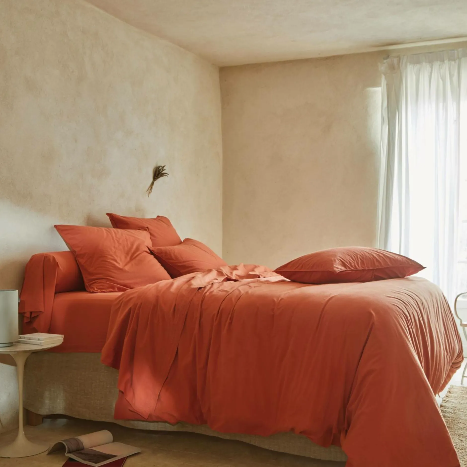 Draps Housse>Camif BLANC DES VOSGES Drap housse percale lavée Bohème - - 80 x 200 cm Épices