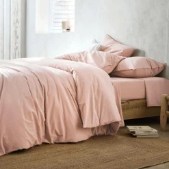 Draps Housse>Camif BLANC DES VOSGES Drap housse percale lavée Bohème - - 140 x 190 cm Nacre