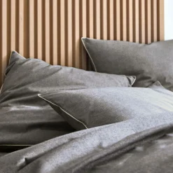 Draps Housse>Camif BLANC DES VOSGES Drap housse coton bio et recyclé Ressources - - 140 x 200 cm Anthracite