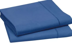 Draps>Camif BLANC DES VOSGES Drap Percale Easy - - 180 x 290 cm Bleu Royal