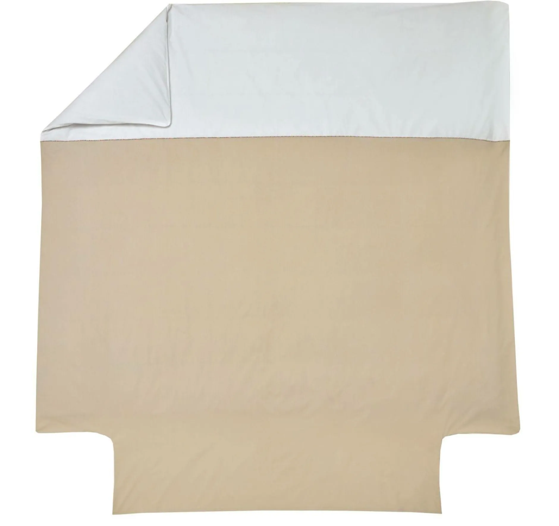 Housses De Couette>Camif BLANC DES VOSGES Housse de couette bicolore percale, Duo - - 260 x 240 cm Chanvre