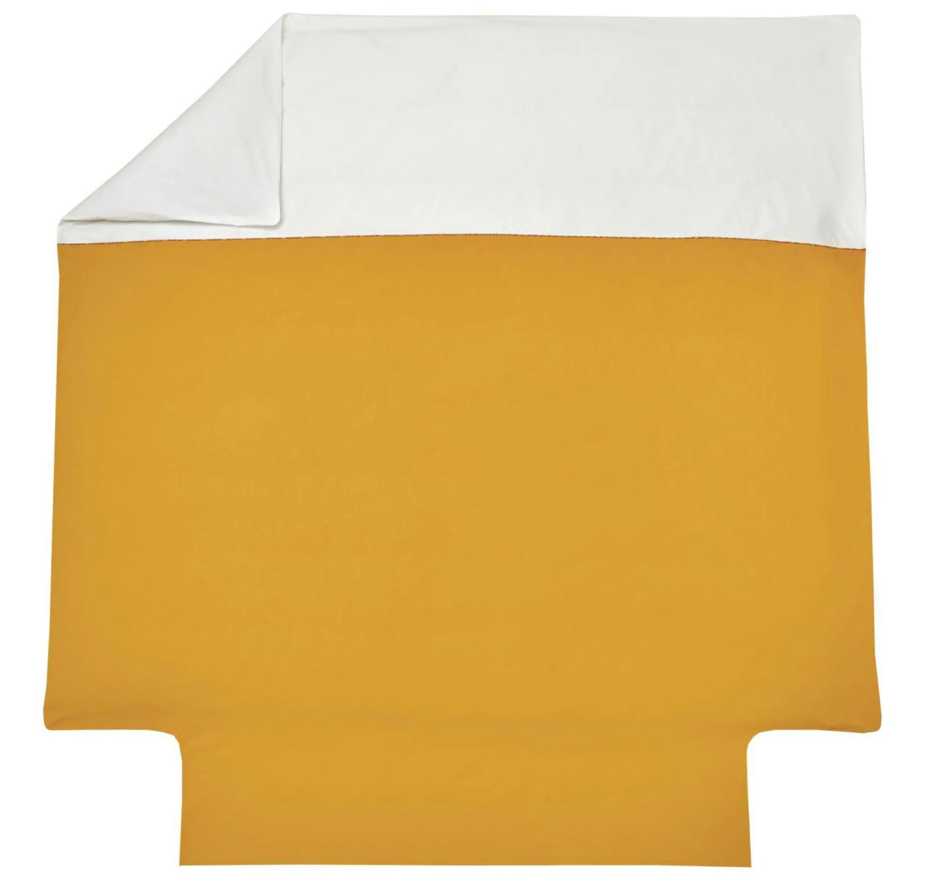 Housses De Couette>Camif BLANC DES VOSGES Housse de couette bicolore percale, Duo - - 260 x 240 cm Ocre