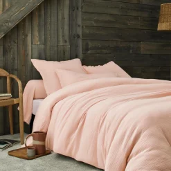 Housses De Couette>Camif BLANC DES VOSGES Housse de couette gaze de coton Cosy - - 240 x 220 cm Rose Thé