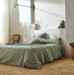 Housses De Couette>Camif BLANC DES VOSGES Housse de couette percale lavée Bohème - - 140 x 200 cm Toundra