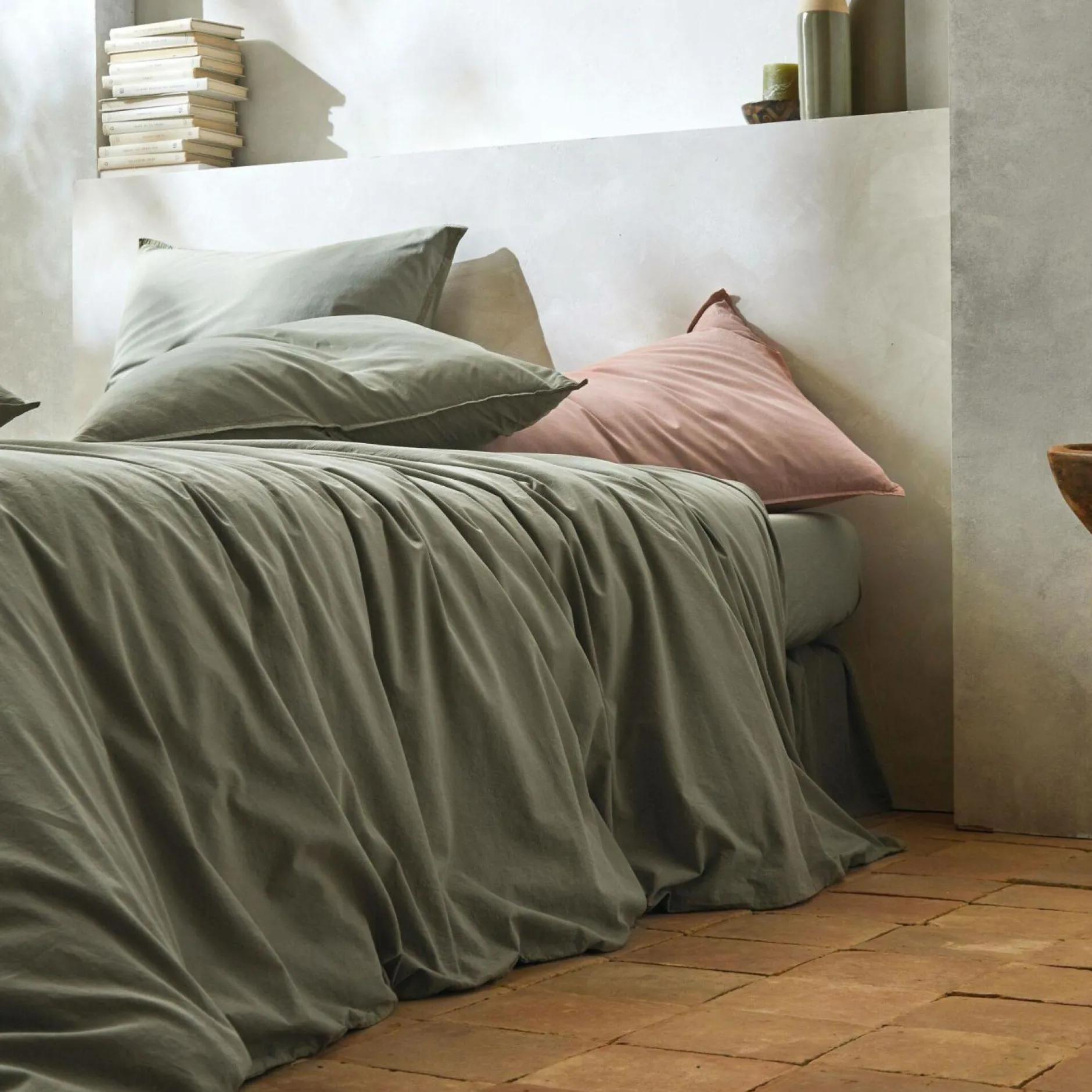 Housses De Couette>Camif BLANC DES VOSGES Housse de couette percale lavée Bohème - - 140 x 200 cm Toundra