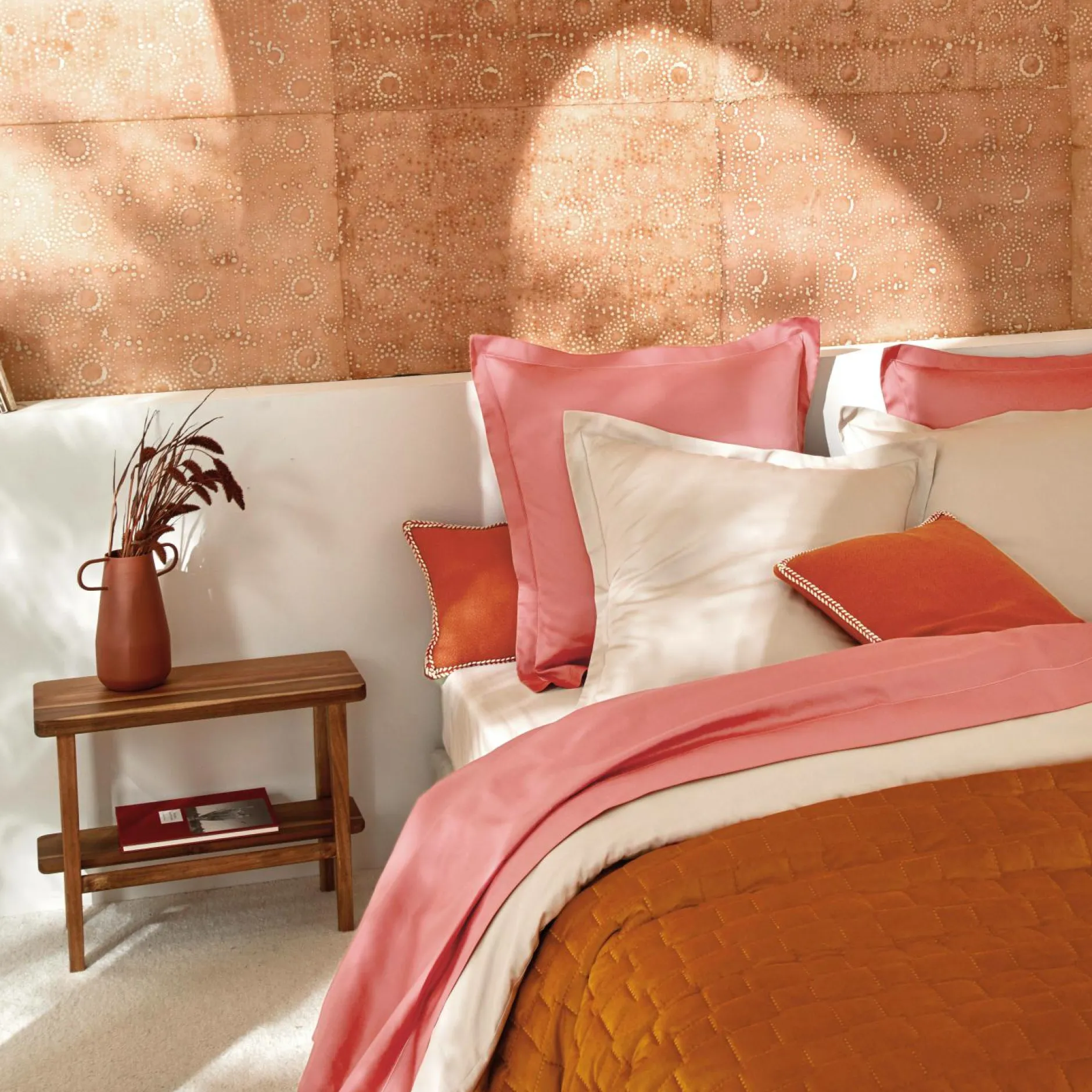 Couvre-Lits>Camif BLANC DES VOSGES Jeté de lit velours Spirit - - 240 x 260 cm Tangerine