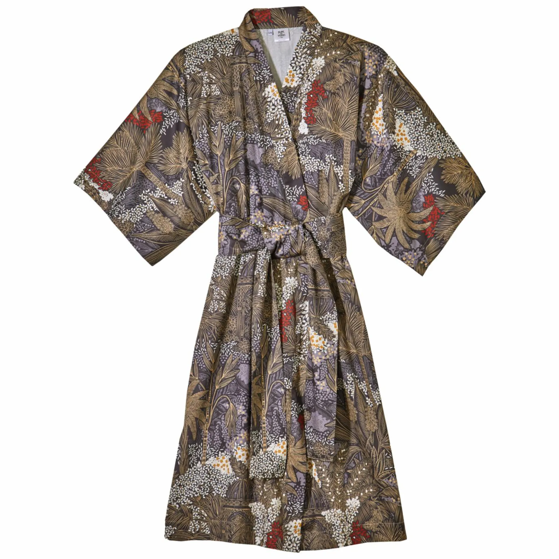 Peignoirs>Camif BLANC DES VOSGES Kimono satin de coton Jardins de Babylone - Taille M