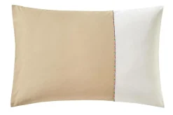 Taies D'Oreiller>Camif BLANC DES VOSGES Taie bicolore percale, Duo - - Taie d'oreiller 50 x 75 cm Chanvre