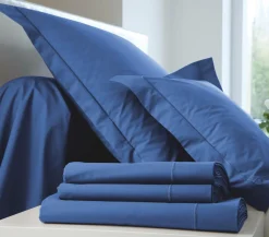 Taies D'Oreiller>Camif BLANC DES VOSGES Taie de traversin Percale Easy - - Taie de traversin 45 x 190 cm Bleu Royal