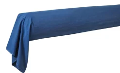 Taies D'Oreiller>Camif BLANC DES VOSGES Taie de traversin percale lavée Bohème - - Taie de traversin 45 x 190 cm Indigo