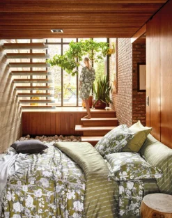 Taies D'Oreiller>Camif BLANC DES VOSGES Taie de traversin satin Impérial - - 90 x 190 cm Olive