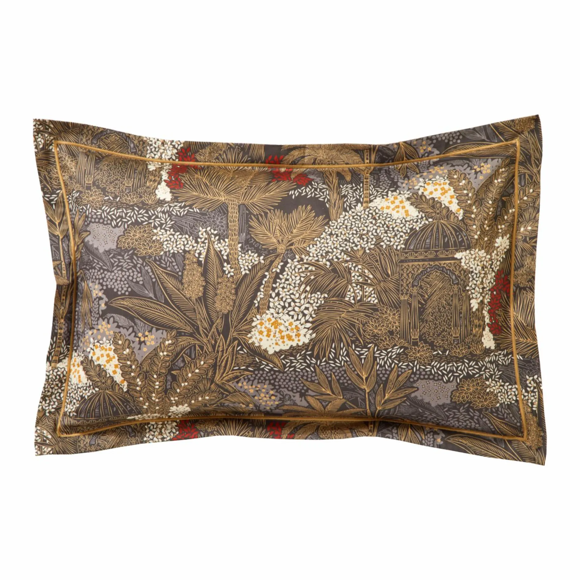 Taies D'Oreiller>Camif BLANC DES VOSGES Taie d'oreiller satin de coton Jardins de Babylone - 50 x 75 cm