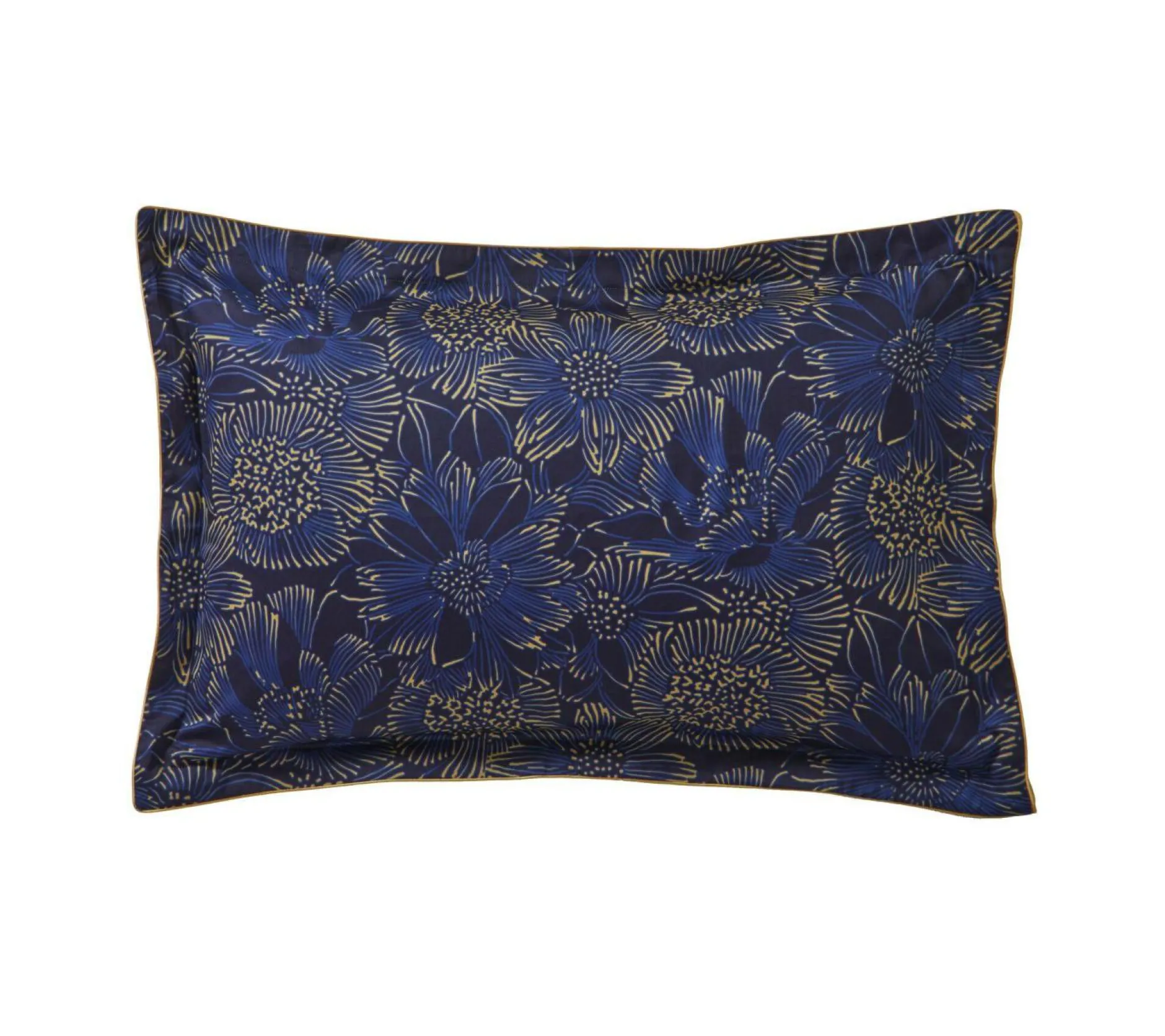 Taies D'Oreiller>Camif BLANC DES VOSGES Taie d'oreiller satin Elixir - - 50 x 75 cm Indigo