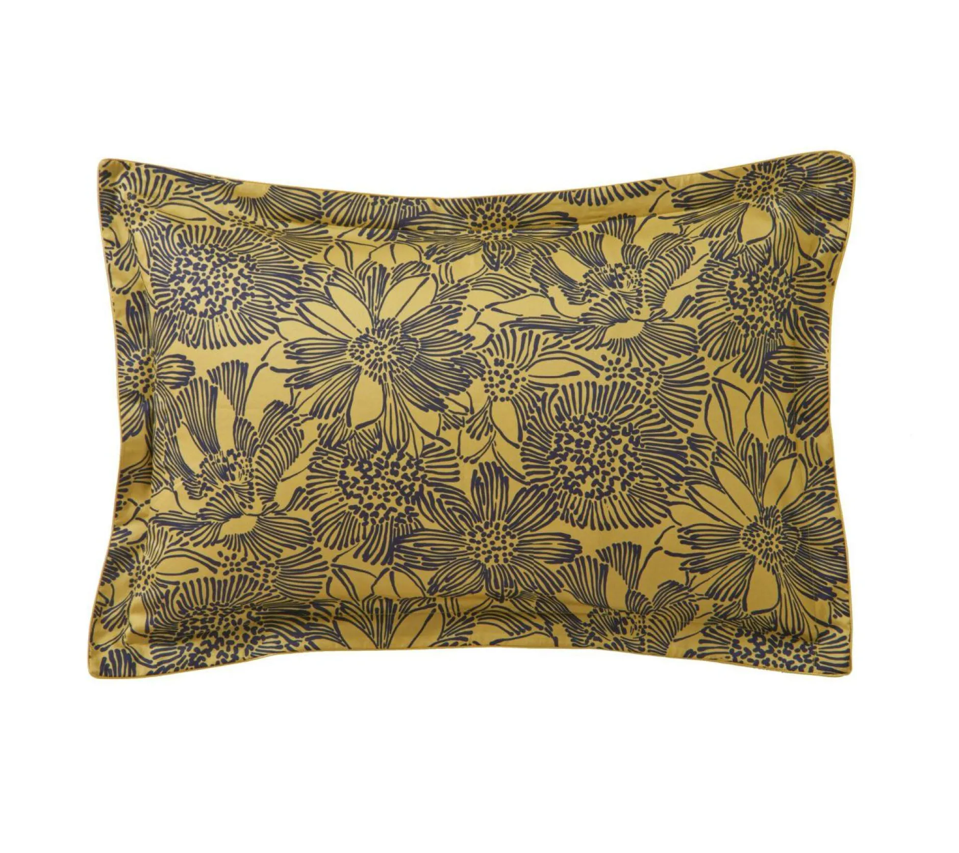 Taies D'Oreiller>Camif BLANC DES VOSGES Taie d'oreiller satin Elixir - - 50 x 75 cm Indigo