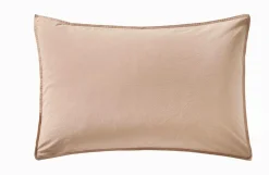 Taies D'Oreiller>Camif BLANC DES VOSGES Taie d'oreiller percale lavée Bohème - - Taie d'oreiller 50 x 75 cm Nacre