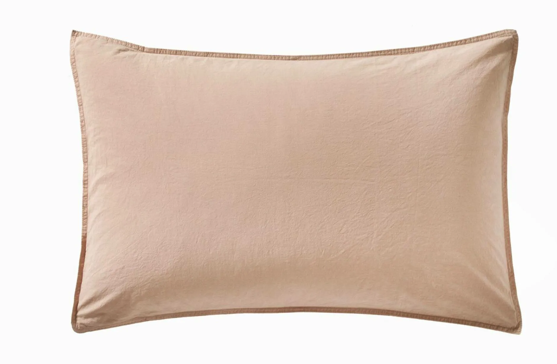 Taies D'Oreiller>Camif BLANC DES VOSGES Taie d'oreiller percale lavée Bohème - - Taie d'oreiller 50 x 75 cm Nacre