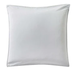 Taies D'Oreiller>Camif BLANC DES VOSGES Taie d'oreiller percale lavée Bohème - - Taie d'oreiller 65 x 65 cm Perle
