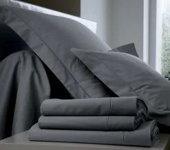 Taies D'Oreiller|Housses De Couette>Camif BLANC DES VOSGES Taie d'oreiller Percale Easy - - Taie d'oreiller 50 x 73 cm Acier