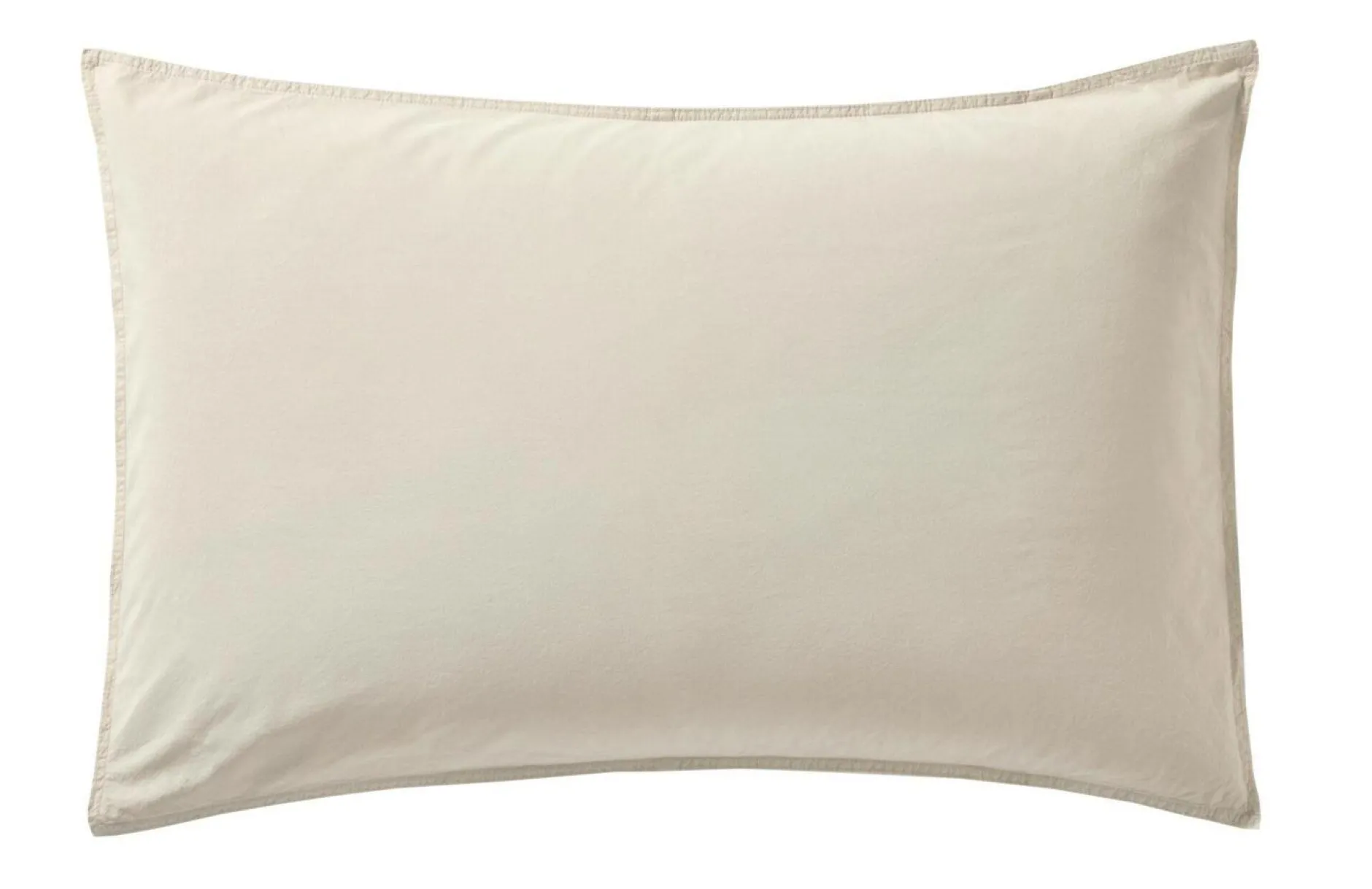 Taies D'Oreiller>Camif BLANC DES VOSGES Taie d'oreiller percale lavée Bohème - - Taie d'oreiller 50 x 75 cm Crème