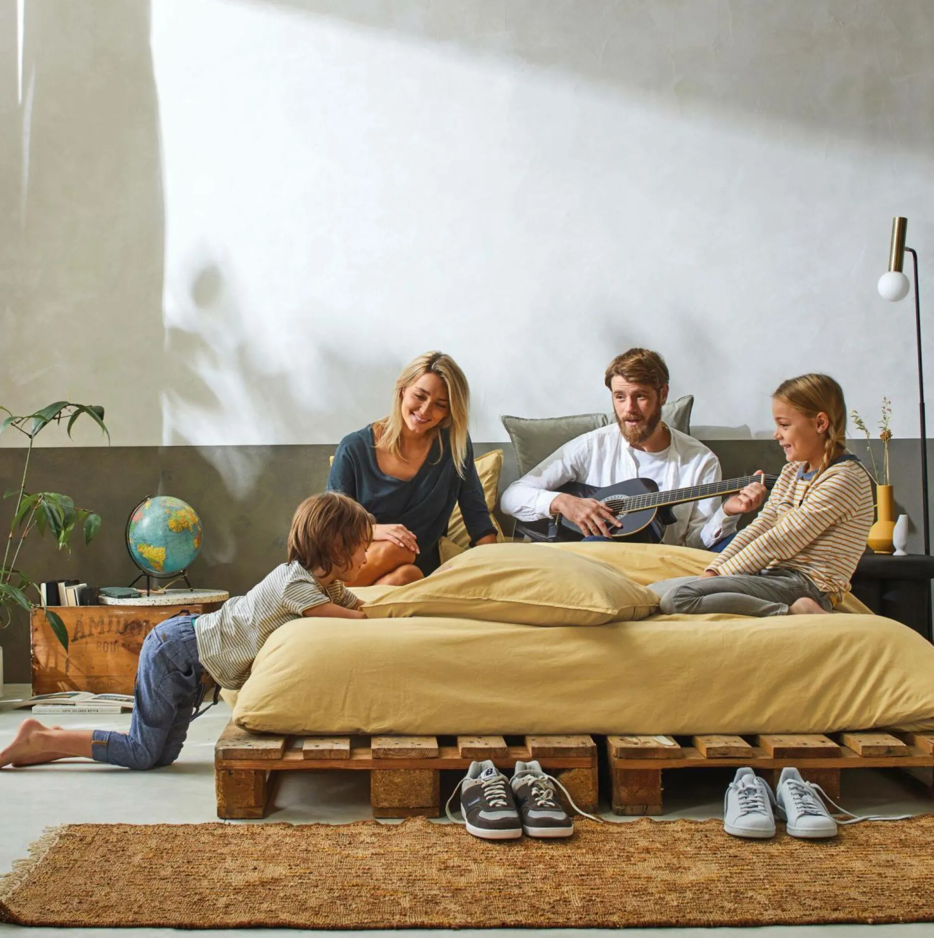 Taies D'Oreiller>Camif BLANC DES VOSGES Taie d'oreiller percale lavée Bohème - - Taie d'oreiller 50 x 75 cm Miel