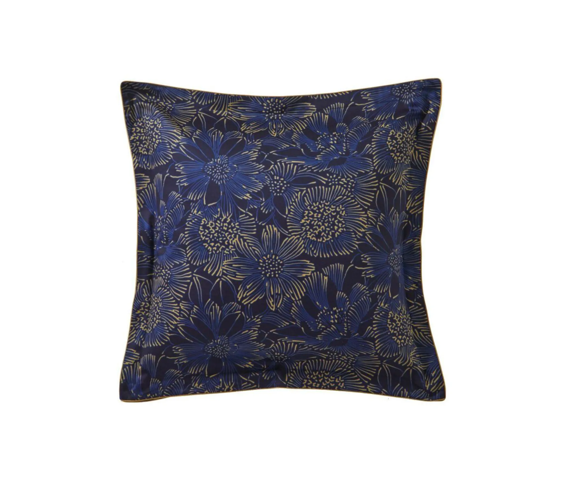 Taies D'Oreiller>Camif BLANC DES VOSGES Taie d'oreiller satin Elixir - - 65 x 65 cm Indigo