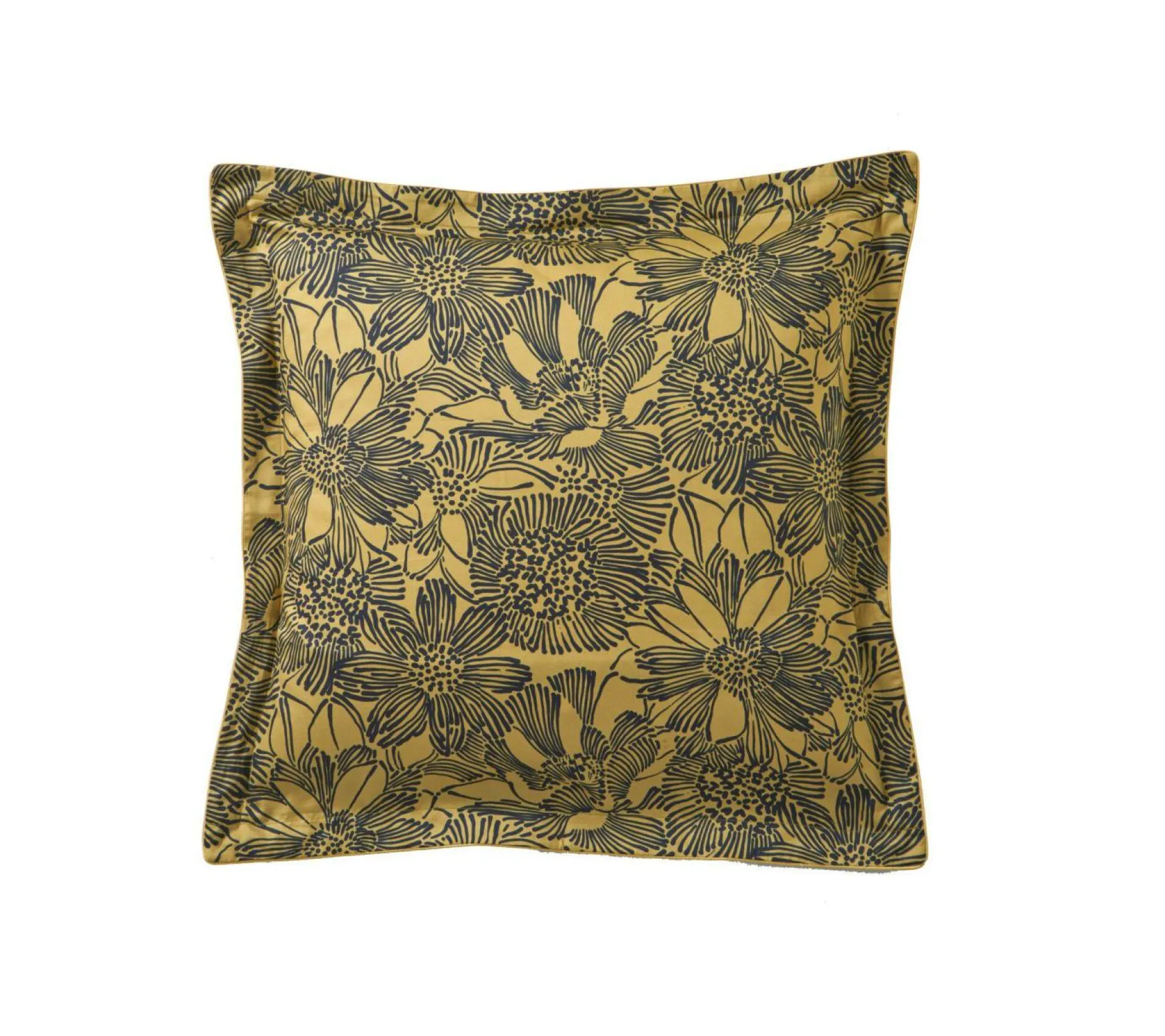 Taies D'Oreiller>Camif BLANC DES VOSGES Taie d'oreiller satin Elixir - - 65 x 65 cm Indigo