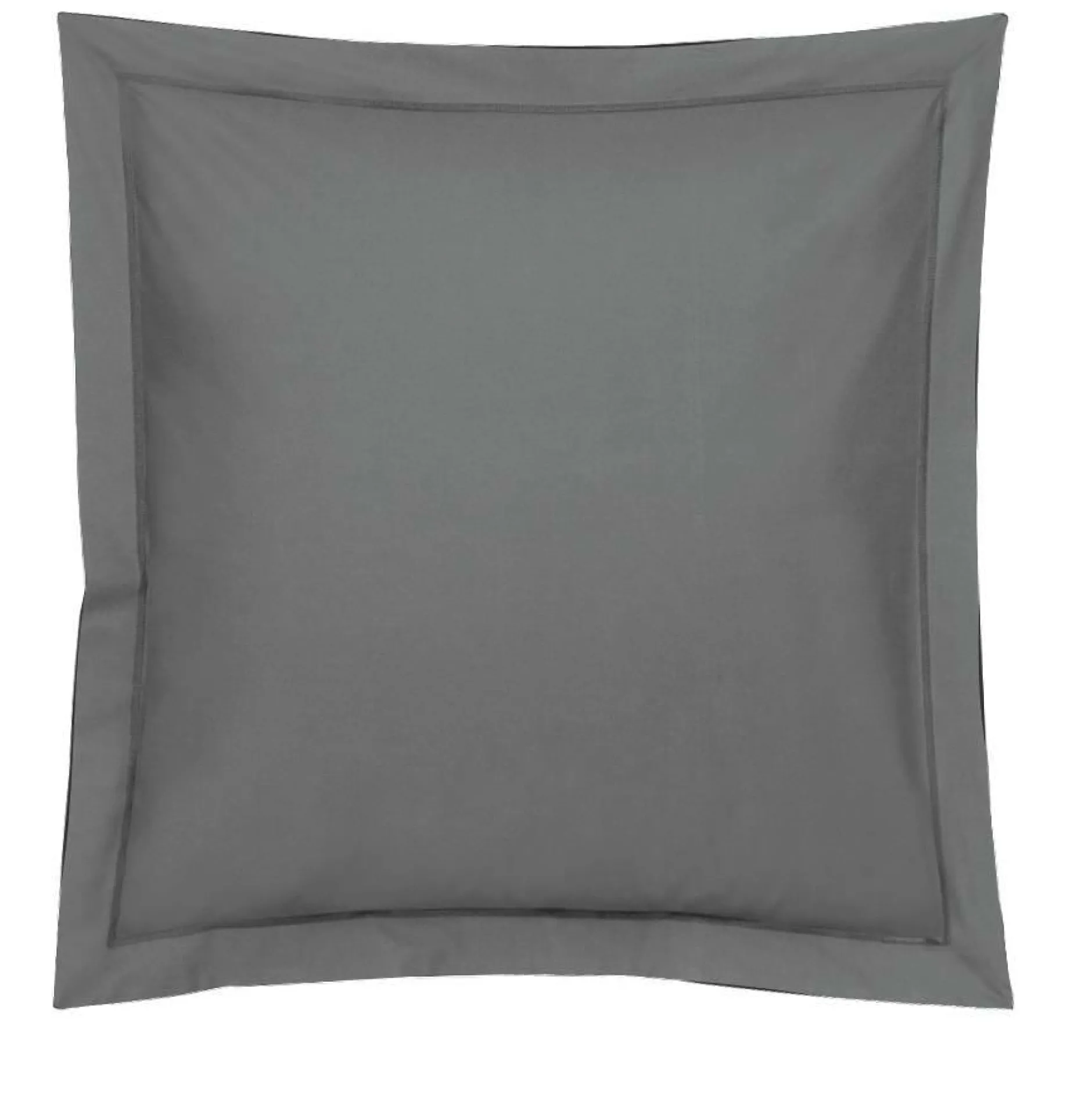 Taies D'Oreiller>Camif BLANC DES VOSGES Taie d'oreiller Percale Easy - - Taie d'oreiller 65 x 65 cm Acier