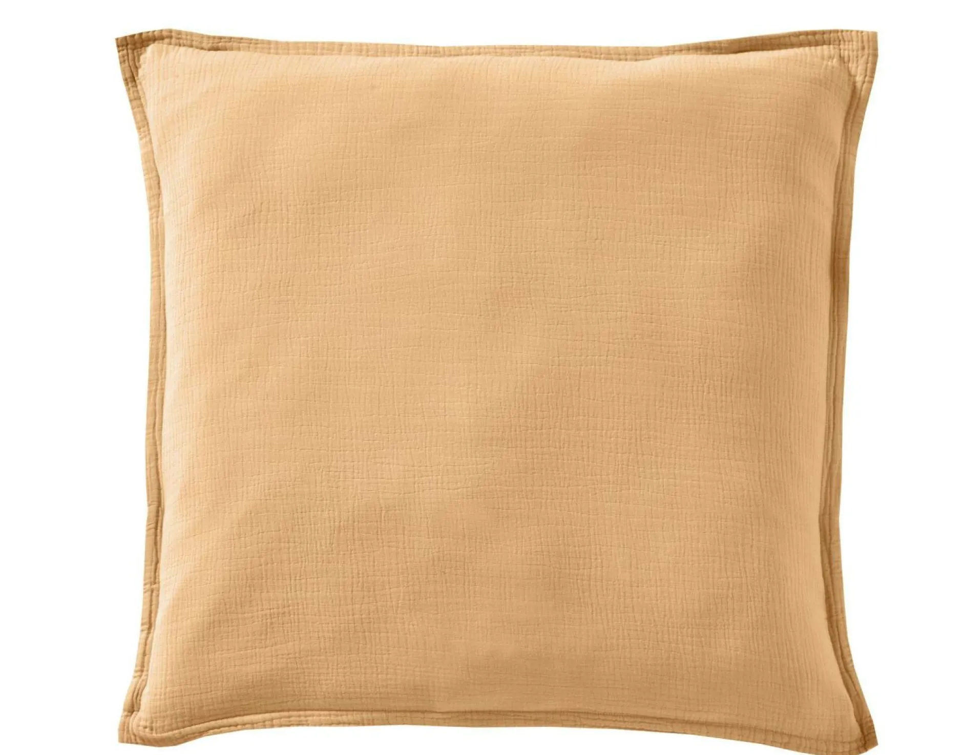 Taies D'Oreiller>Camif BLANC DES VOSGES Taie gaze de coton Cosy - - Taie d'oreiller 65 x 65 cm Savane