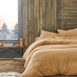 Taies D'Oreiller>Camif BLANC DES VOSGES Taie gaze de coton Cosy - - Taie d'oreiller 65 x 65 cm Savane