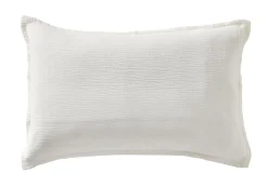 Taies D'Oreiller>Camif BLANC DES VOSGES Taie gaze de coton Cosy - - Taie d'oreiller 50 x 75 cm Craie