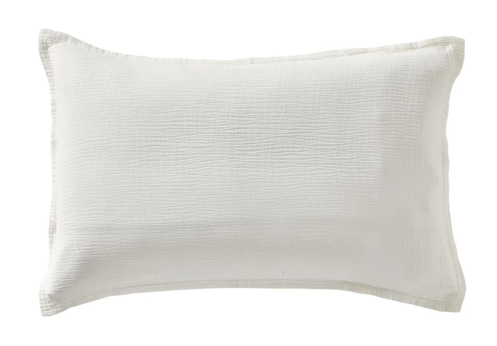 Taies D'Oreiller>Camif BLANC DES VOSGES Taie gaze de coton Cosy - - Taie d'oreiller 50 x 75 cm Craie