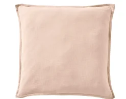 Taies D'Oreiller>Camif BLANC DES VOSGES Taie gaze de coton Cosy - - Taie d'oreiller 65 x 65 cm Rose Thé
