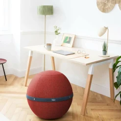 Chaises De Bureau>Camif BLOON PARIS Siège ballon dynamique tissu chiné - - Taille XL Rouge Carmin