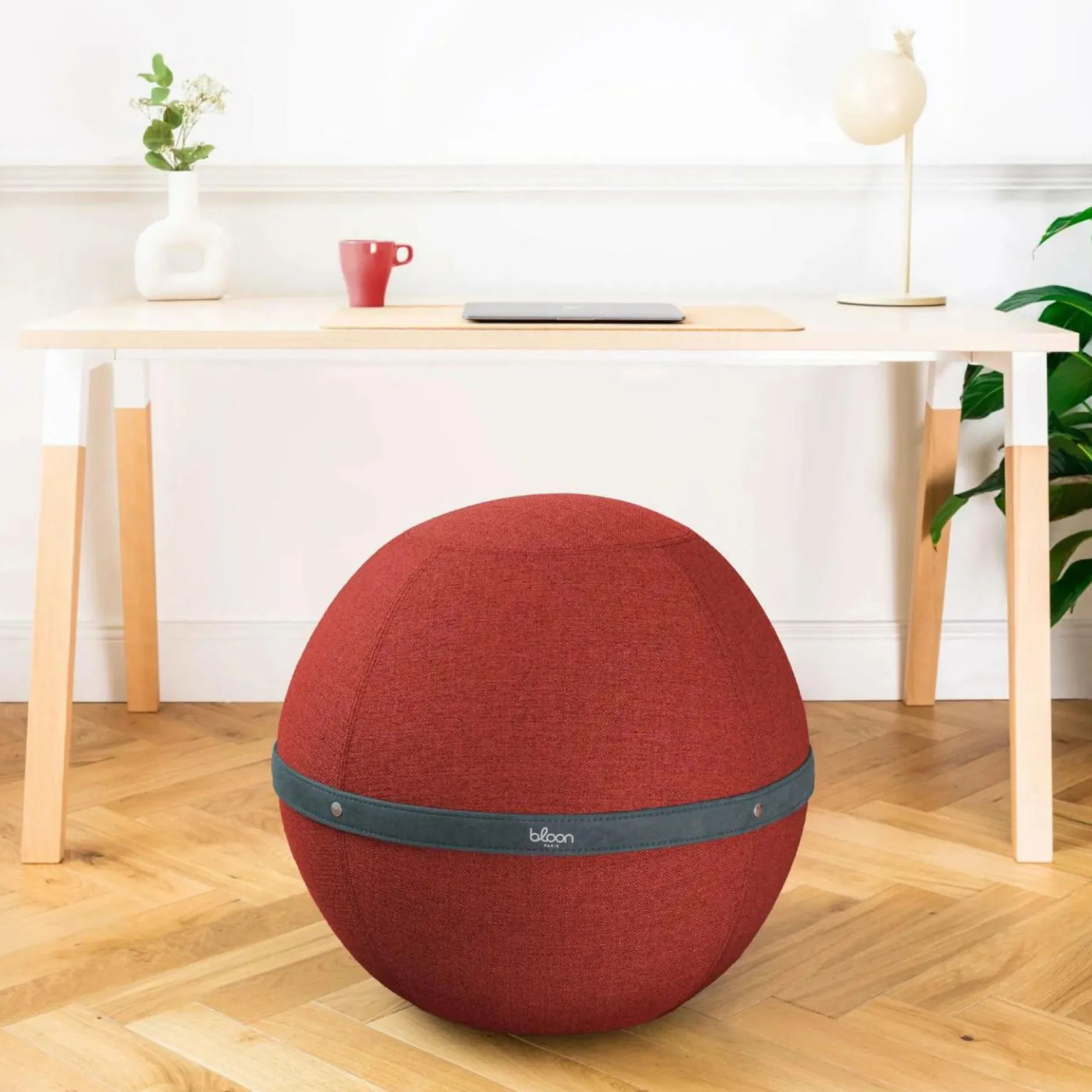 Chaises De Bureau>Camif BLOON PARIS Siège ballon dynamique tissu chiné - - Taille XL Rouge Carmin