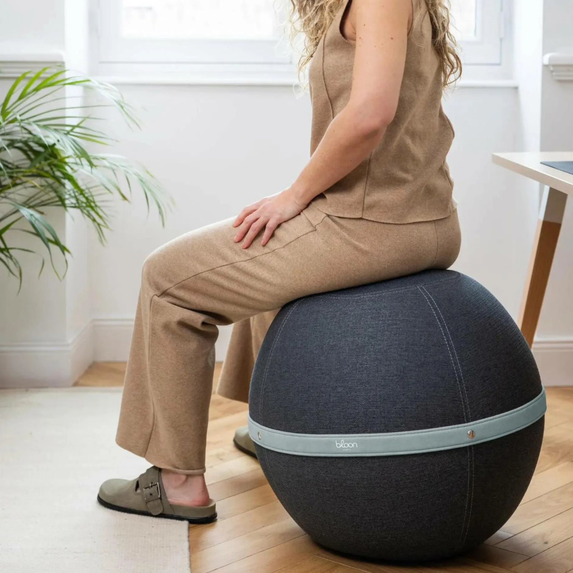 Chaises De Bureau>Camif BLOON PARIS Siège ballon dynamique tissu chiné - - Taille XL Gris Quartz