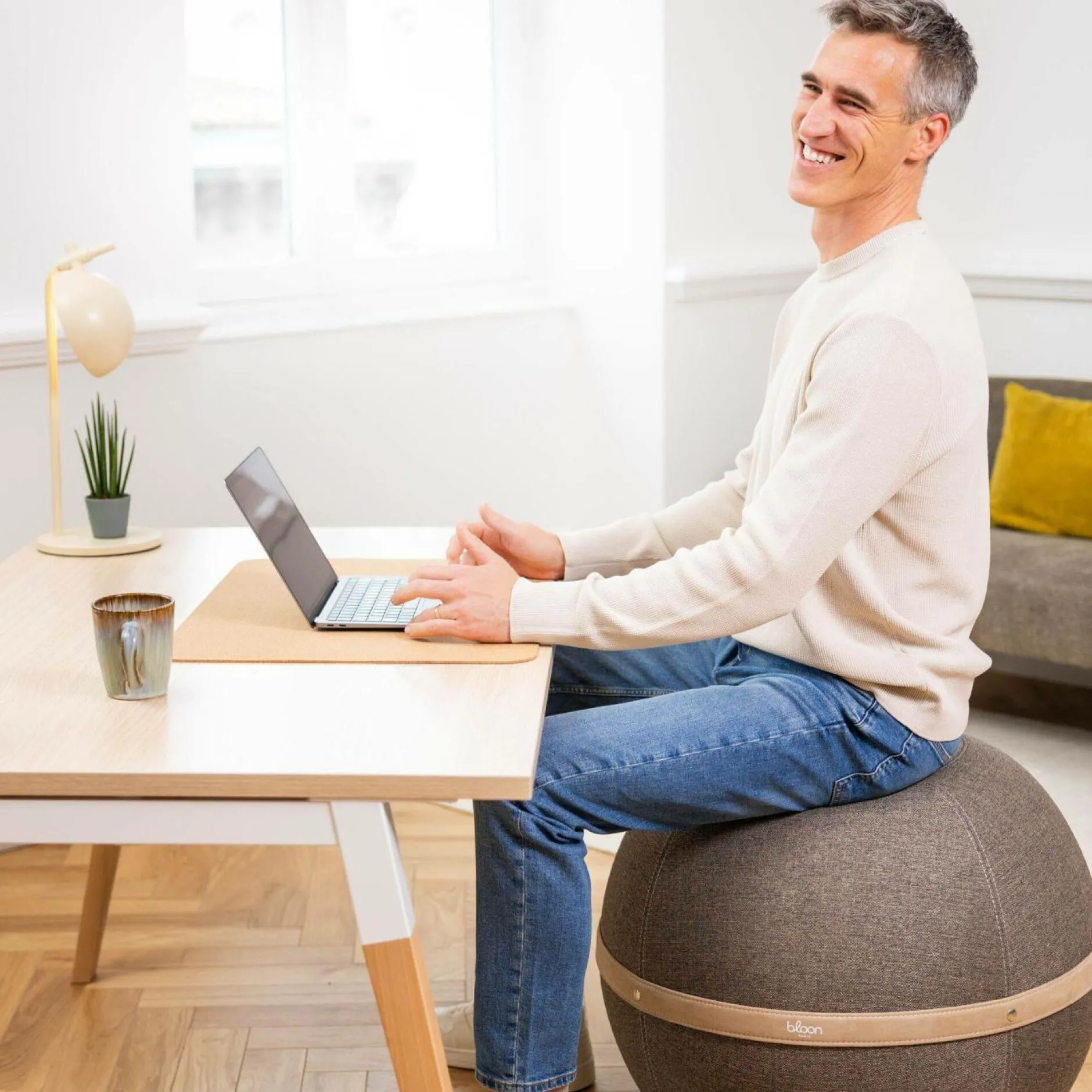 Chaises De Bureau>Camif BLOON PARIS Siège ballon dynamique tissu chiné - - Taille XL Taupe